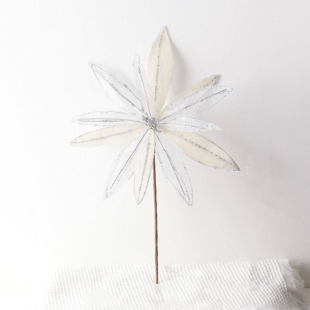 Simulation Christmas Glitter Flower DIY Christmas Tree Decorations  New Year Decor Gifts