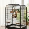 Bird Cage Hanging Toy With Natural Ball Safe Wooden Parrots Chewing Toy For Mental Stimulation