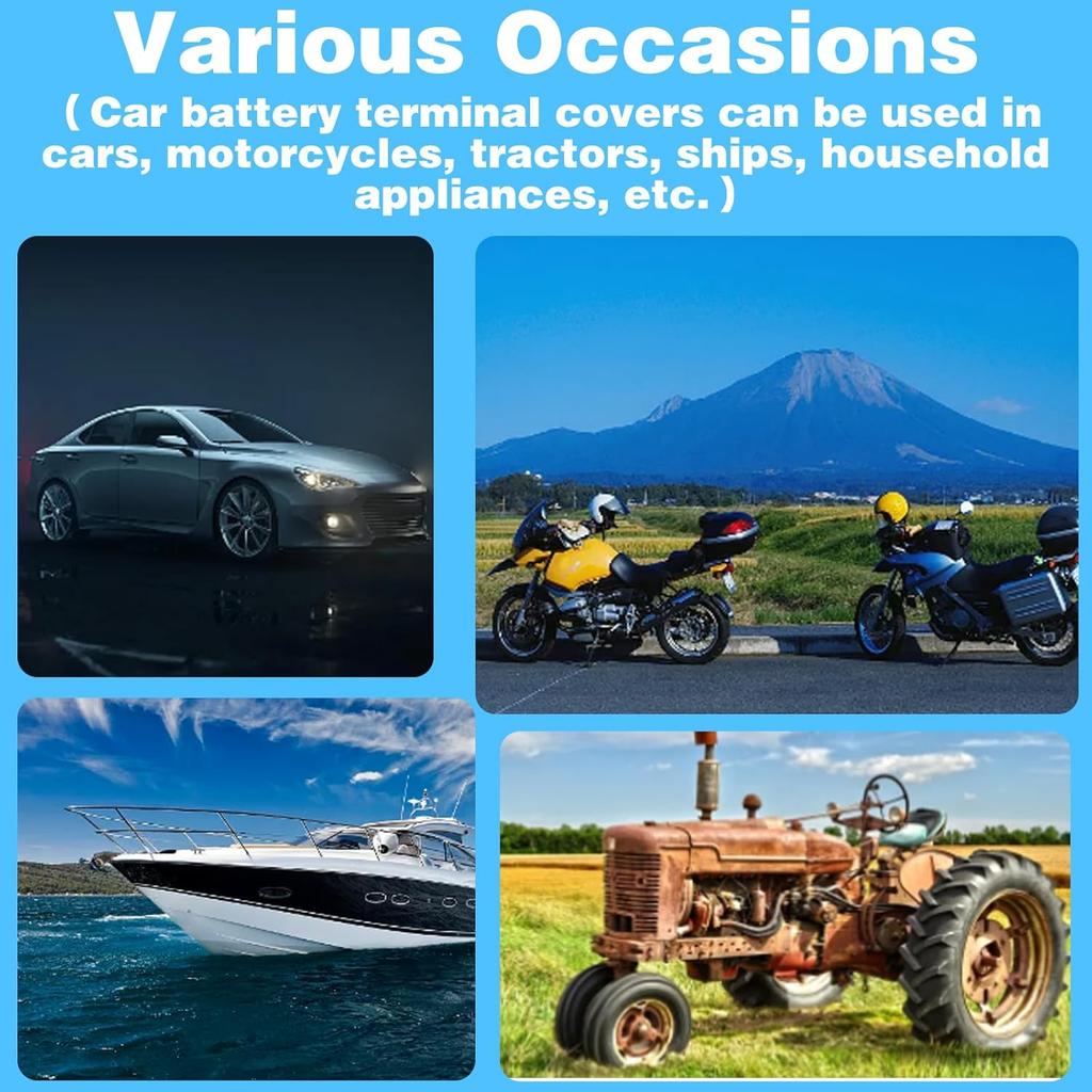 6Pcs Battery Terminal Cover, Battery Terminal Protector, Car Ulating Battery Cover, Soft Rubber Positive And Negative Poles Stud Covers Connector Top