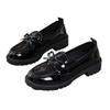 Large size British love small leather shoes glossy low heel bow casual shoes TEMU