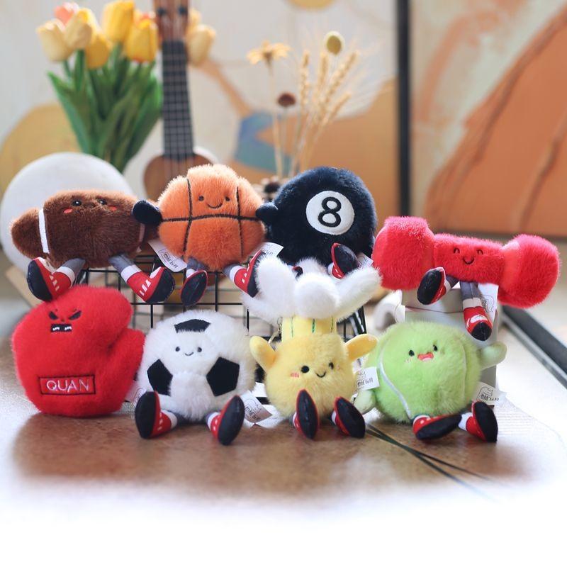 Football Sports Basketball Equipment Pp Cotton Plush Keychain Bag Decor Kids For