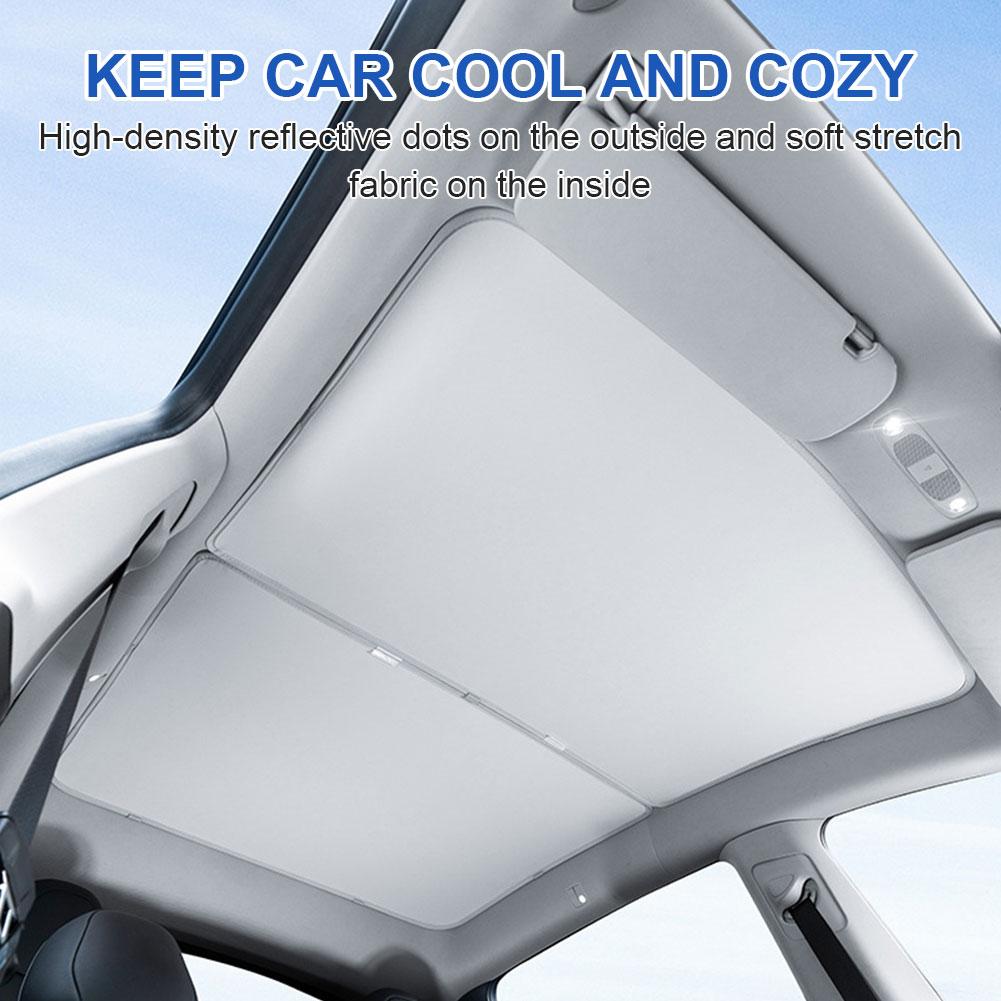 Front Rear Skylight Sunshade UV Protection Front & Rear Top Glass Window Roof Shade for Tesla Model 3 2025 Accessories