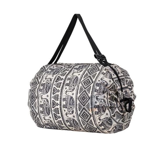 Foldable Shopping Bag Reusable Grocery Storage Tote Bag Portable Oxford Cloth Shoulder