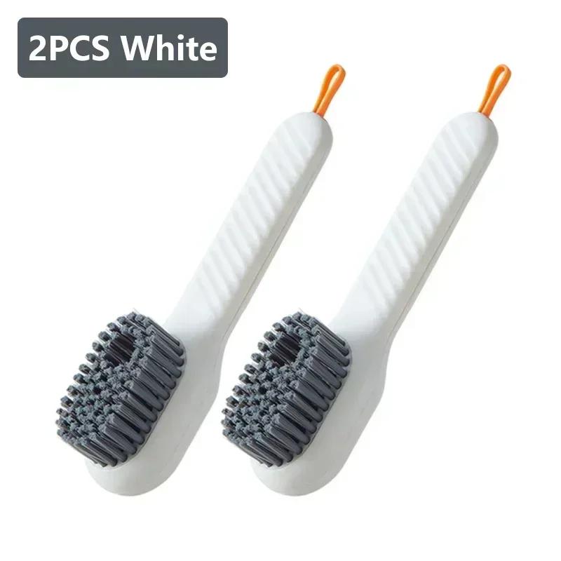 1/2pc Cleaning Brush Soft Automatic Liquid Shoes Brush Long Handle Bristled Liquid Clothes Brush Household Cleaning Tools Gadget