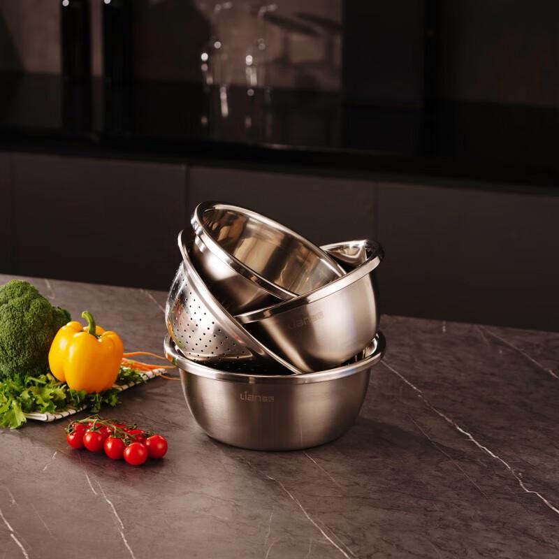 Stainless Steel Vegetable and Fruit Washing Basin Set
