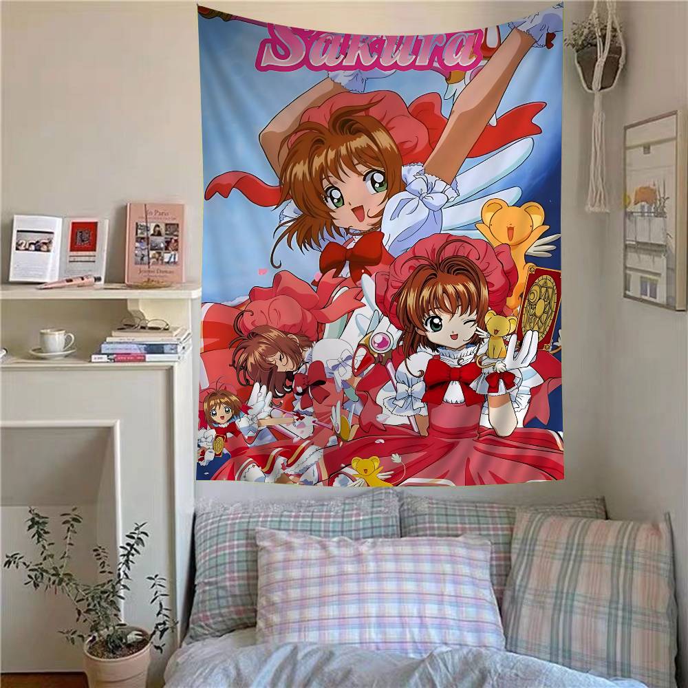 Card Captor Sakura Anime Colorful Tapestry Wall Hanging Bohemian Wall Tapestries Mandala Wall Art Decor