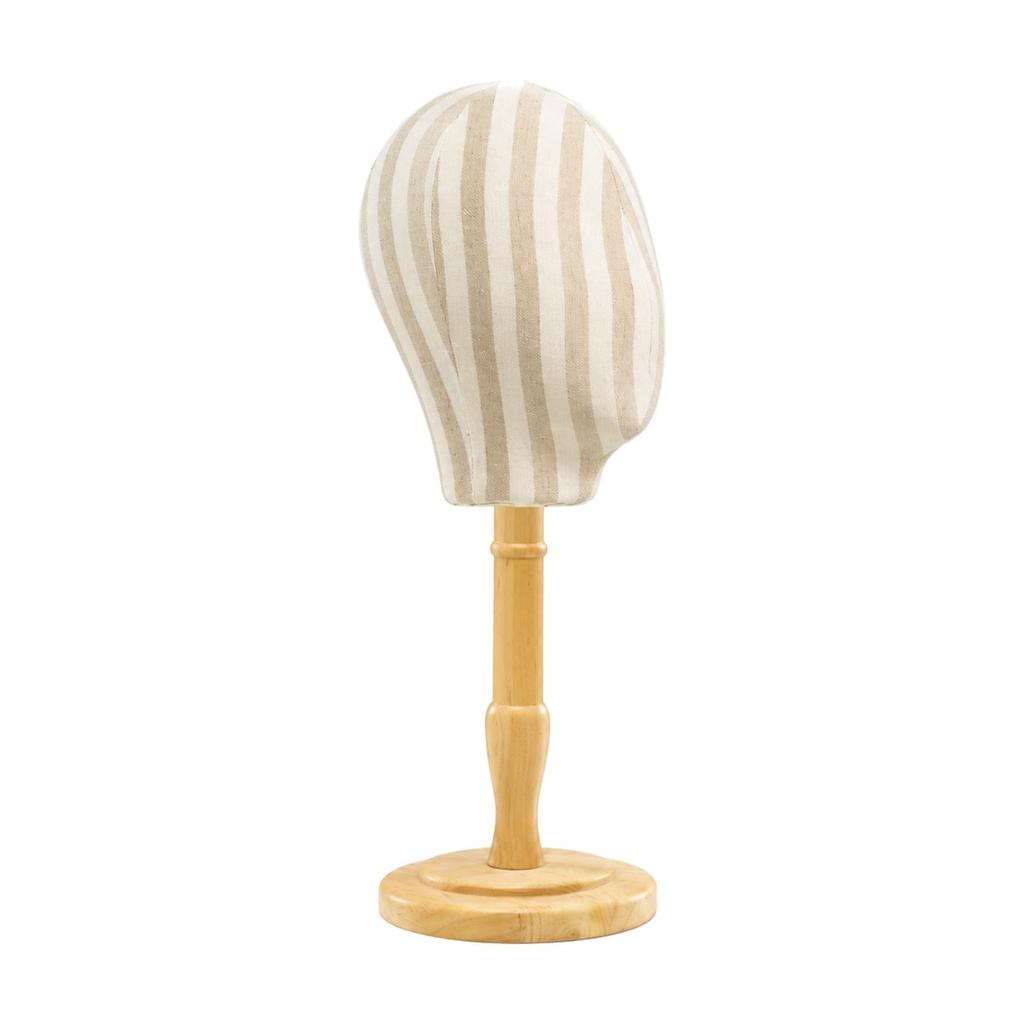 HeadShaped Display Mannequin Versatile Hat and Hairpiece with Wooden Foundation Pinin