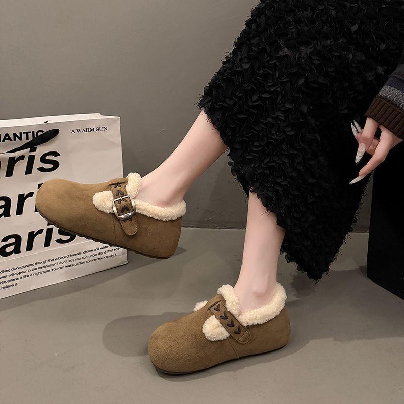 Women's large size soft elastic winter warm cold padded snow boots non-slip wear outdoor casual sneakers cotton boots fur shoes