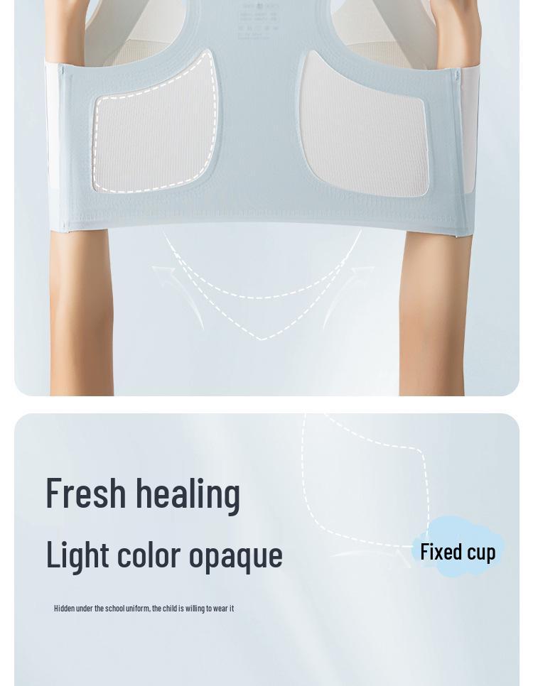 Seamless Sports Bra for Teen Girls - Shockproof, Fixed Cup, Ages 12+ for Middle and High School Students