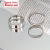 European & American Fashion Titanium Steel Couple Ring - Polished, Engraved, Non-Fading.