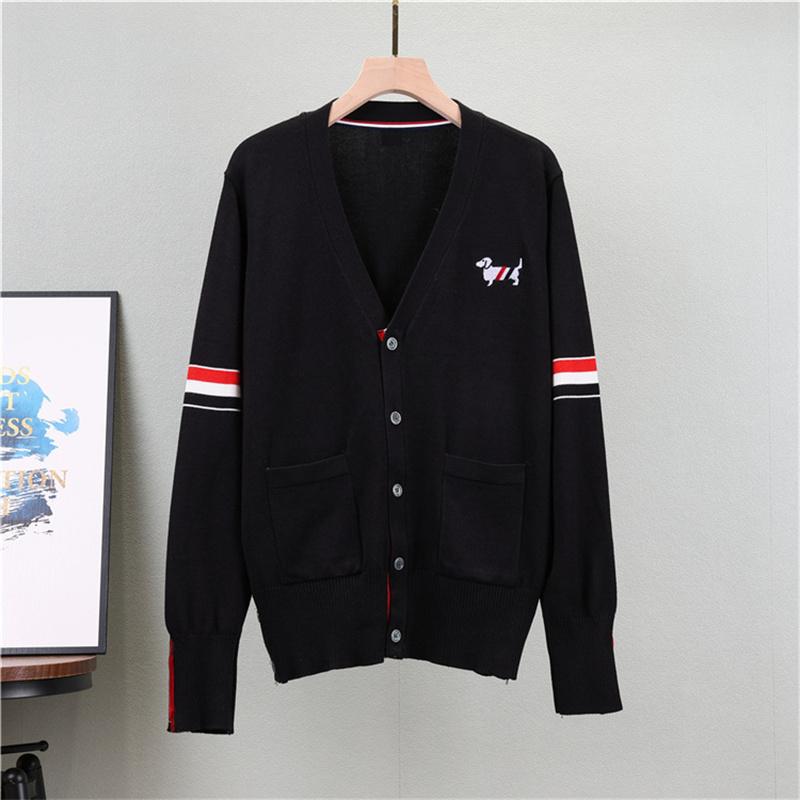 Knitted Cardigan Jacket Women's Autumn And Winter V Neck Sweater Striped Long Sleeved Loose Top Sweater