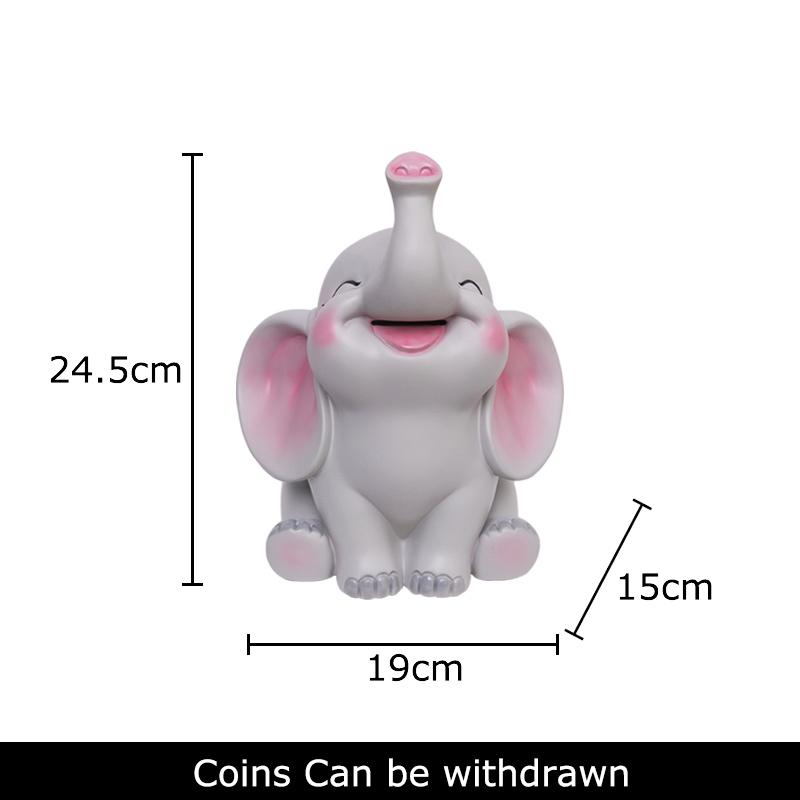 Cartoon Elephant Child Savings Jar Creative Piggy Bank Desk Decoration Ornaments Animal Resin Sculpture Room Aesthetic Decor