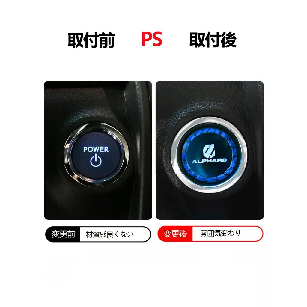 ALPHARD 30 Series Engine Start Button Cover Crystal Surface Start Switch Ring Stop Cover Interior Trim Replacement Parts