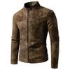 Spring Autumn Retro Leather Jackets Casual Men's Wear Tie Dyed Washed Matte Process Casual Outerwear Fashion Motorcycle Leather