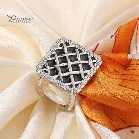 Scarf Ring Grid Square Ring, Rhinestone Silk Clip, Decorative Holder Slide Elegant Wrap for Women Neckerchiefs Shirts Shawls Buckle