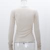 Spring Long Sleeved T-shirt Base Shirt Round Neck Slim Fit Top For Women