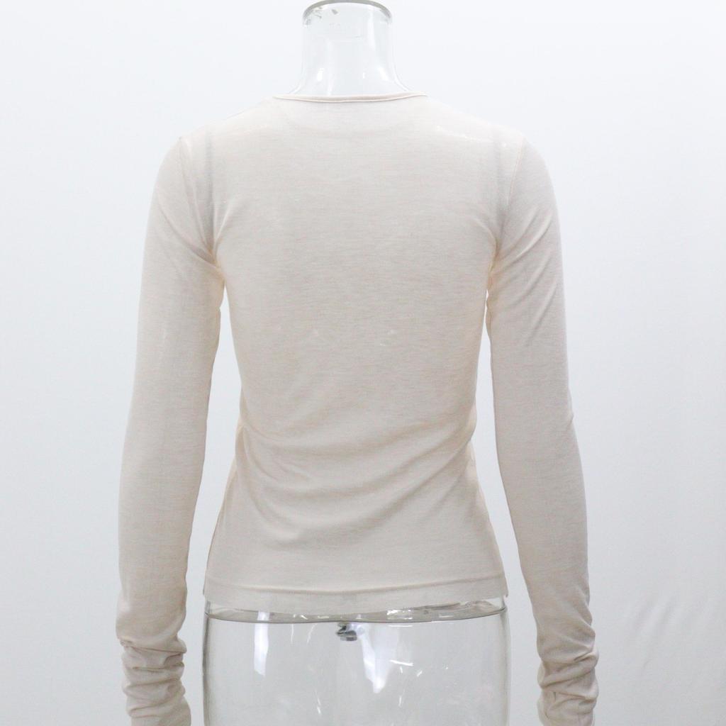 Spring Long Sleeved T-shirt Base Shirt Round Neck Slim Fit Top For Women