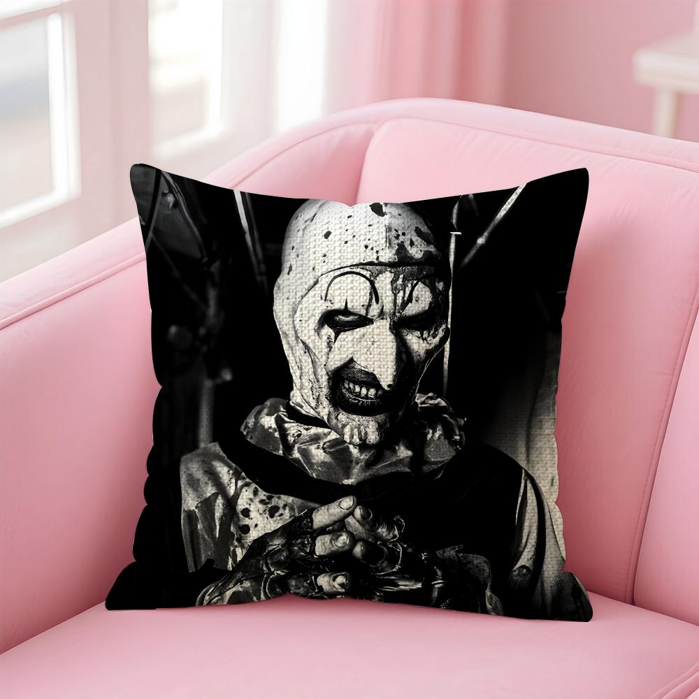 

Classic Movie Terrifier Cushion Cover Natural Linen Pillow Case DoubleSided Print Decorative Sofa Pillowcase Home Decor Gift 30x30cm