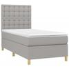 3142633 vidaXL Divan Bed with Mattress Light Grey 100x200cm Fabric