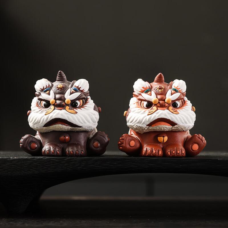 Handmade Zisha Lucky Lion Tea Pet Ornament