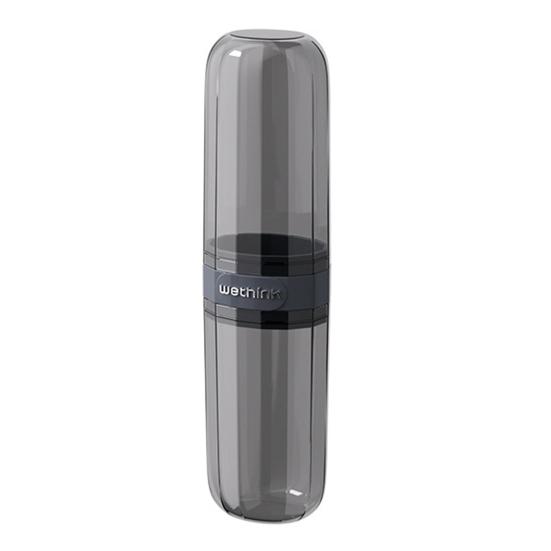 Toothbrush Storage Box Transparent Portable Travel Case with Leak-Proof Lid Integrated Mouthwash Cup Toothbrush