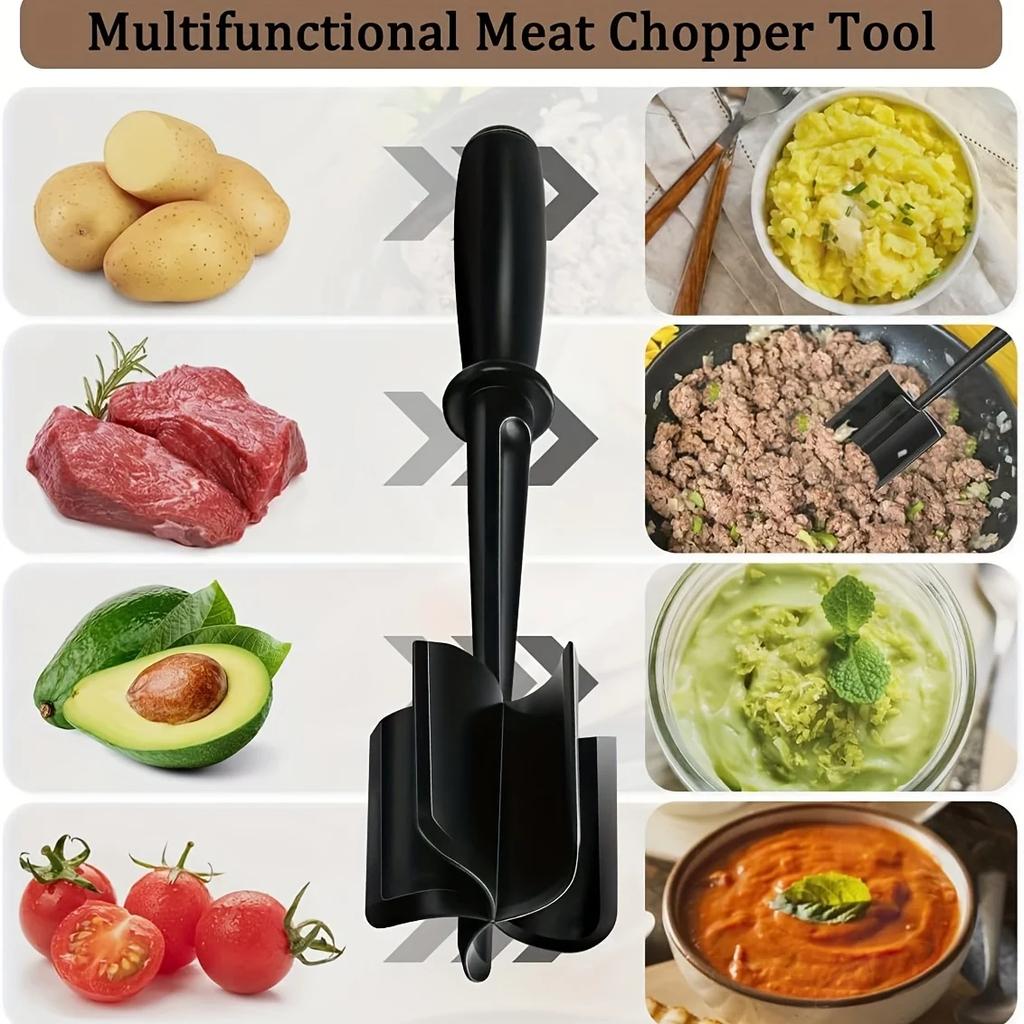 Meat Cutting Mixer Multifunctional Ground Beef Masher Mixing Grinding  Pounding Spatula Meat Scraper For Mincing Kitchen Tools