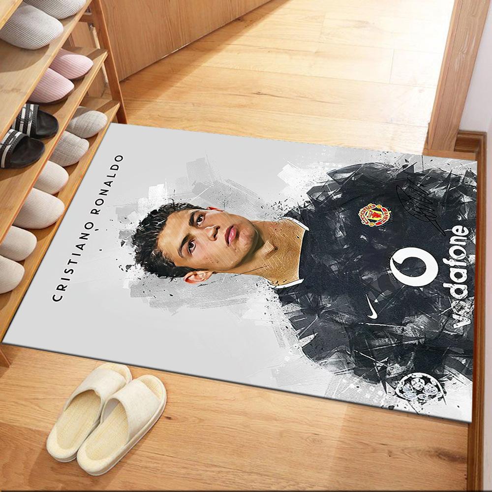 Ronaldo's Vodafone Legacy Square Rugs Are a Great Choice for Living Rooms, Bedrooms, Home Décor, and As Gifts.