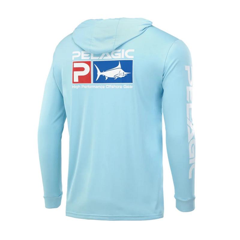 PELAGIC Bluza z kapturem Unisex Outdoor - Ochrona przeciwsłoneczna, Uczucie jedwabiu lodowego, Długi rękaw do wędkowania i biegania w nocy