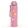 1PC Planet Rocket Space Pattern 750ml Color Plastic Sports Water Bottle Leakproof Flip Straw Lid Suitable for Sports Office Home Use
