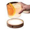 Glowing Drink Coaster with USB Rechargeable Design, Round LED Cup Base for Dining Tables, Coffee Bar, and Cafes