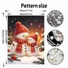 Snowman Pair Pearl Bead Painting Kit Winter Holiday Festive Decor 3D Canvas Art Craft Set for Wall Home Aesthetic Room Decoration Gift