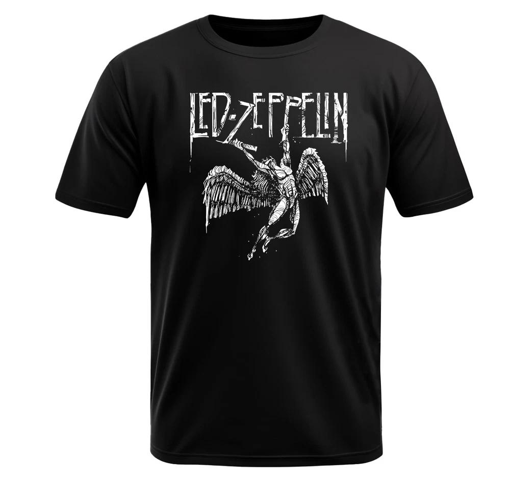 Led Zeppelin Angel black breathable poly Tshirt Hard Rock Heavy Metal gift XL