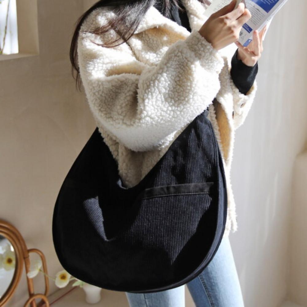 Fromheaven Corduroy Shoulder Cross Bag Golden