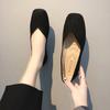 Spring and Summer New Flat Shoes Shallow Mouth Flat Sole Single Shoes Suede Square Head Beanie Shoes