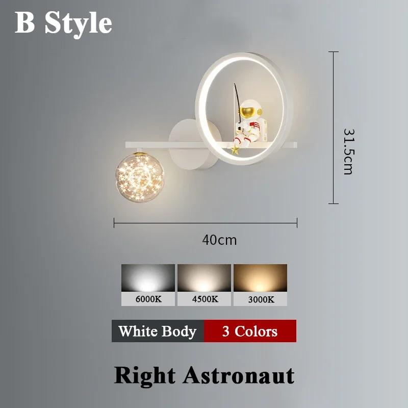 

Modern Home Children s Moon Cartoon Background Wall Lighting Minimalist Creative Astronaut Bedroom Bedside Sconce Lamps for Room 3 Colors Light