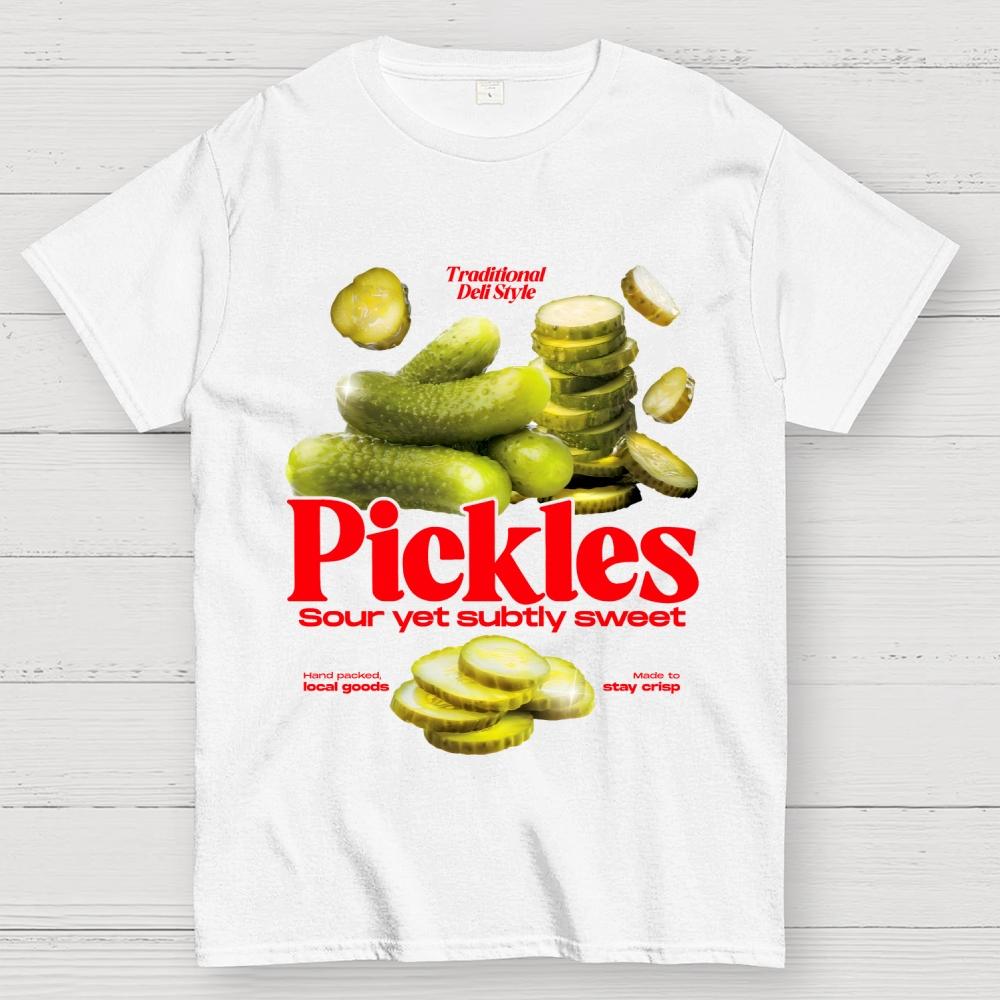 Retro Pickle Commercial Unisex 100% Cotton Summer Casual Cool Loose T-Shirt