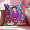 Figure V-Virgin Mary Cushion Cover Breathable Linen Pillowcase Summer Odorless Eco-Friendly Invisible Zipper Washable
