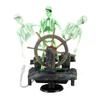 Aquarium Resin Skull Decorations with Air Hose Small Pirate Captain Skeleton for Fish Tanks Aquatic Pet Supplies 6XDE