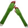 Frightening Green Long Nails Gloves Funny Cosplay Party Long Nails Witch Fingernails Gloves Dress Up