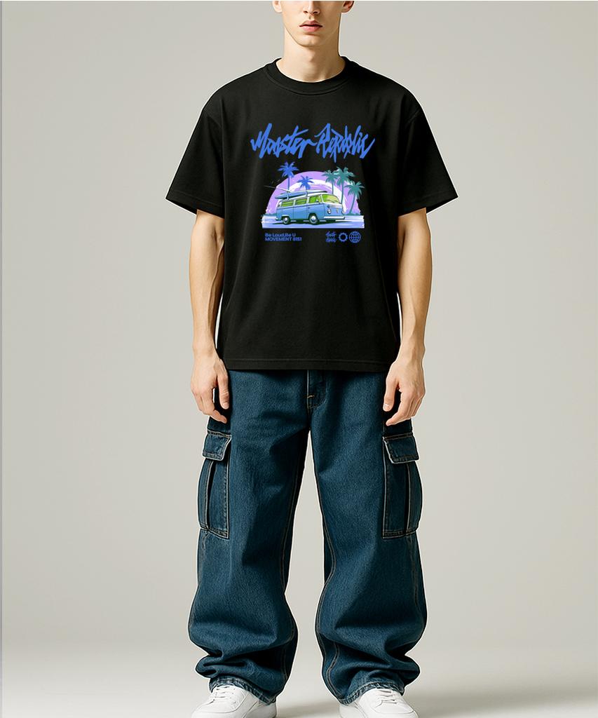 MONSTER REPUBLIC Tropical Blue T-Shirt Black_8151