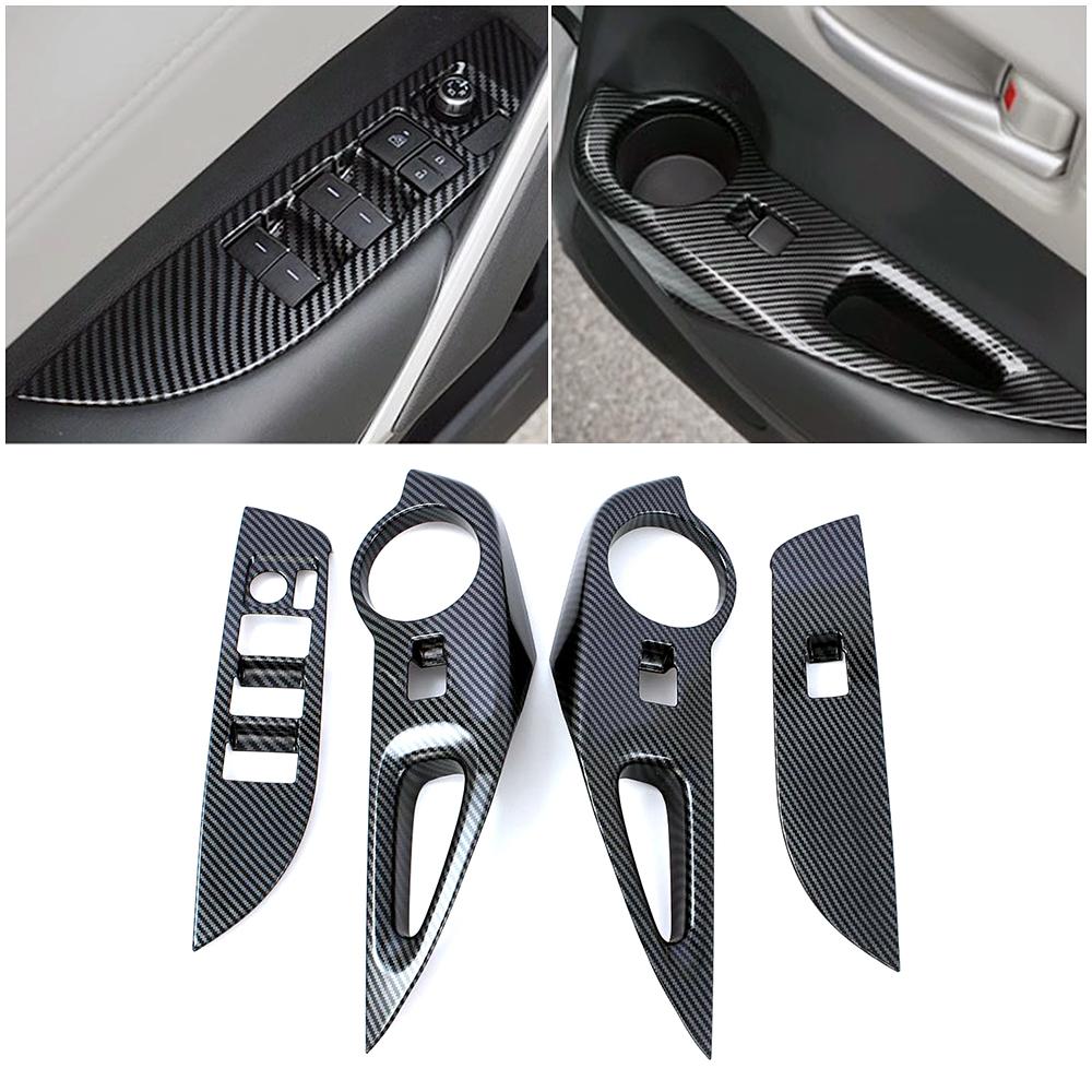 For Toyota Corolla Hatchback 2023 Window Lift Switch Panel Frame Cover Trim Interior Accessories Carbon Decor