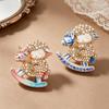 Elegant Pearl Sheep Lamb Goat Brooches Anti-rust Unisex Fashion Pins for New Year Party Wedding Wear