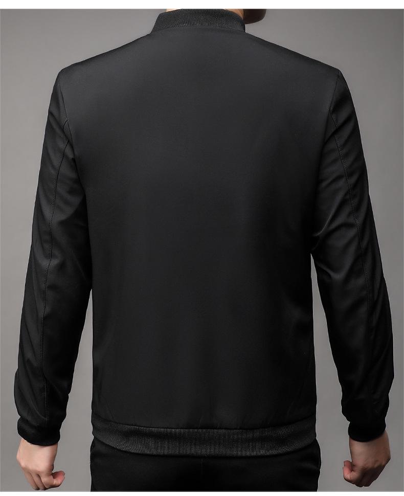 Autumn 2025 Men's Stand Collar Loose Fit Jacket - Urban Solid Color, Long Sleeve, Simple Style