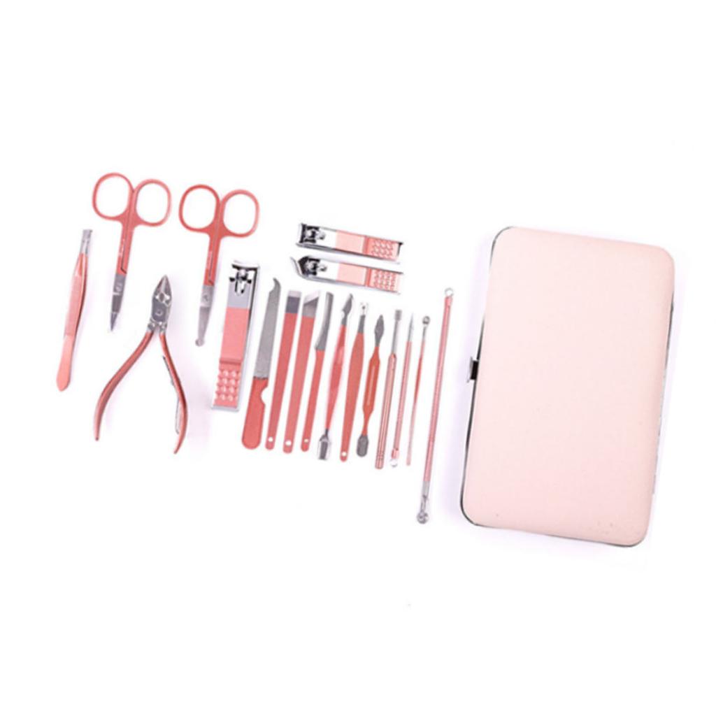 18Pcs Nail Clippers Set Stainless Steel Nail Polishing Acne Cleaning Pedicure Nail Clipping Kit