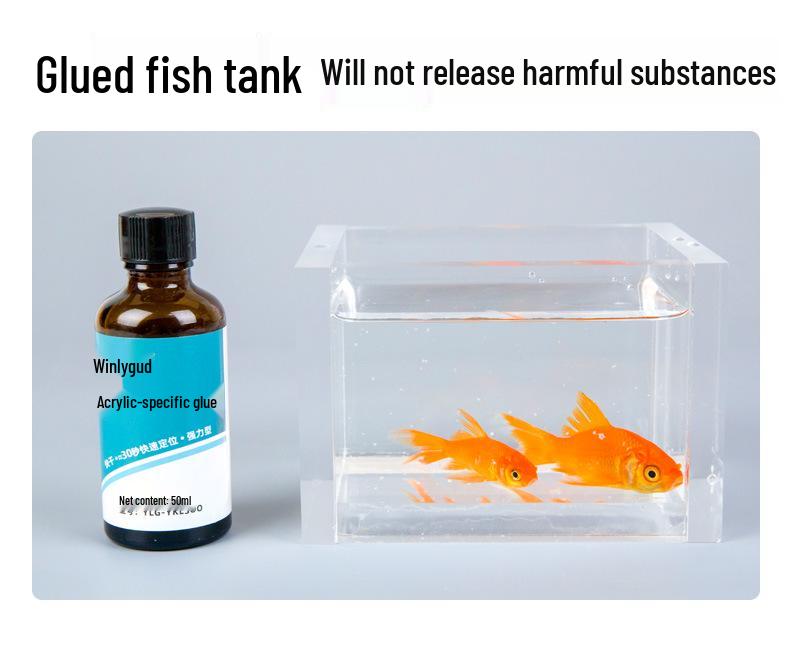 Transparent No-Trace Acrylic Glue for Plexiglass and Fish Tank Bonding - Waterproof Adhesive