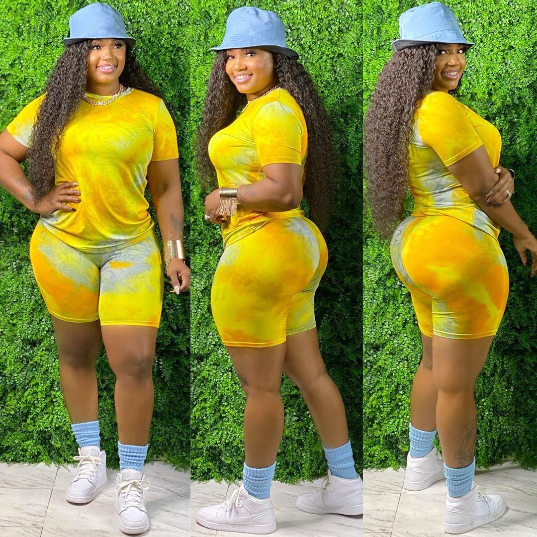 

S3828 В наличии Повседневный комплект для дома с принтом тай-дай, Случайные принты S