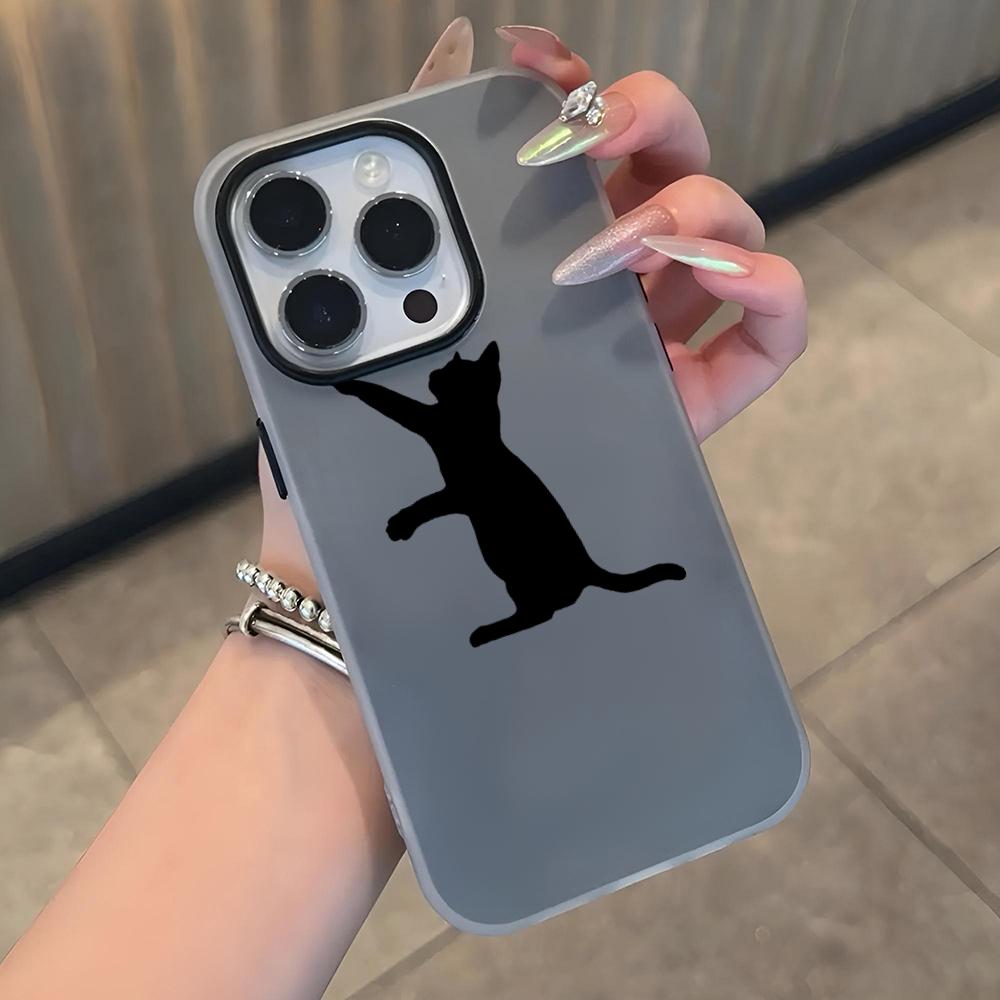 Cartoon Black Cat Phone Case Soft Matte Candy For IPhone 17 16 15 14 Pro Max Plus 13 12 11 Transparent Bumper Cover