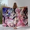 Cute Puella Magi Madoka Magica Cartoon Flannel Blanket,Ultra Soft Warm Plush Throw for Home Bedroom Bed Sofa Cover Office Picnic