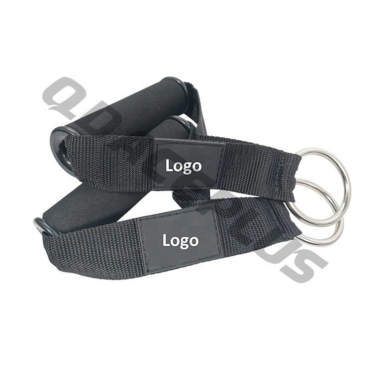 Upgraded Gym Cable Handles Nylon Webbing Resistance Band Rubber Foam Handle Fitness Accessories