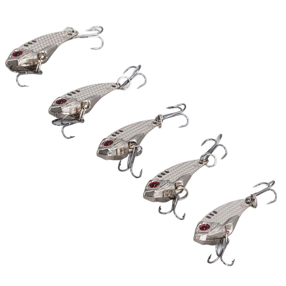 5PCS VIB Fishing Blade Lure Metal Fishing Lures Durable Swimbaits Crankbaits  For Trout